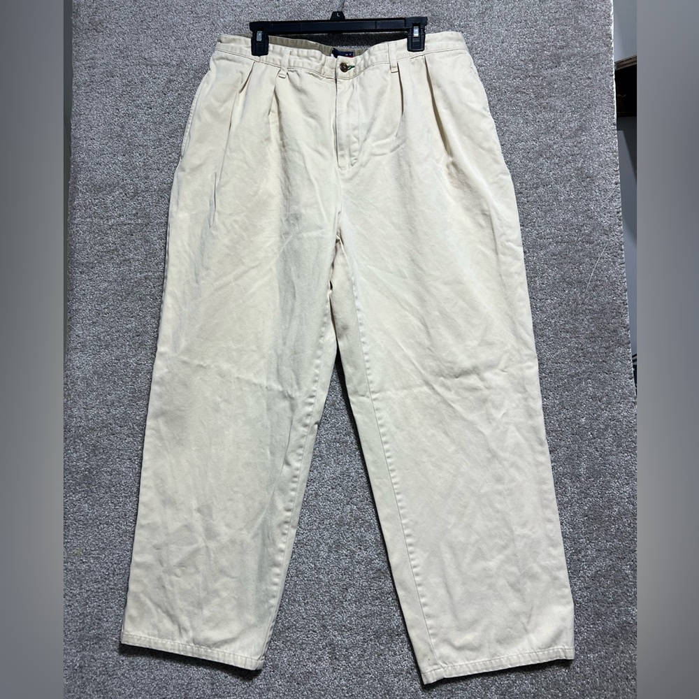 Tommy Hilfiger Vintage Men’s Khaki Pleated Pants Size 38X30
